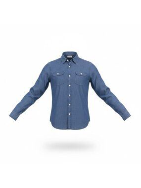 Ann Taylor Loft Womens Blue Cotton Lyocell Button-Up Softened Shirt Size S